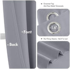 MIULEE Blackout Curtains for Bedroom 2 Panels 40 x 63 Inch Long Silver Grey - Image 4
