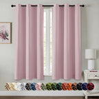 MIULEE Blackout Curtains for Bedroom 2 Panels 40 x 63 Inch Long Blush Pink by MIULEE