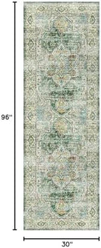 Madane Kitchen Runner 2'6''x8' Soft Rug Runners for Hallways, Green - Image 2