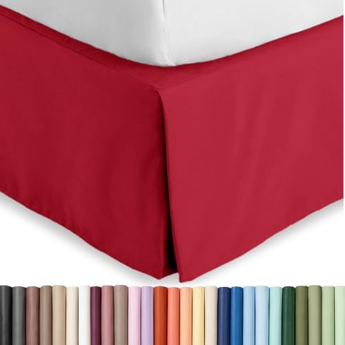 Bare Home Bed Skirt 15-Inch Drop 1800 Ultra-Soft (King, Red) by BareHome