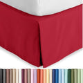 Bare Home Queen Bed Skirt - 15-Inch Tailored Drop Easy Fit - Bed Skirt for Queen Beds - Center & Corner Pleats (Queen, Red) by BareHome
