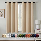 MIULEE Blackout Curtains for Bedroom 2 Panel 40x45 Inch Long Biscotti Beige by MIULEE
