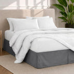 Bare Home Bed Skirt 15-Inch Drop 1800 Ultra-Soft (Queen, Grey) - Image 2