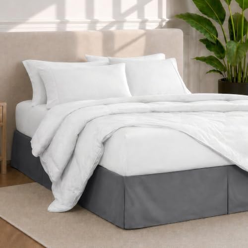 Bare Home Bed Skirt 15-Inch Drop 1800 Ultra-Soft (King, Grey) - Image 2