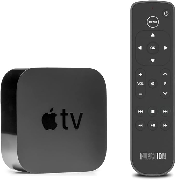 Function101 F101-ATVRM-BT Bluetooth Replacement Button Remote for Apple TV | BLE and Infrared Connectivity | 2 AAA Batteries Included