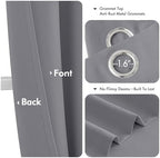 MIULEE Blackout Curtains for Bedroom 2 Panels 40 x 45 Inch Long Light Gray - Image 4