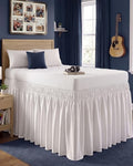 Dorm Room Bed Skirt Twin XL, Dorm Room Essentials, 34 Inch Drop, White by UTOPIABEDDING