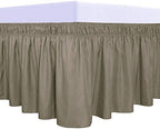 PureFit Wrap Around Ruffled Bed Skirt, Sand, Queen/King - 18" Drop by PureFit