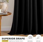 MIULEE Blackout Curtains for Bedroom 2 Panels 40 x 54 Inch Long Black - Image 5