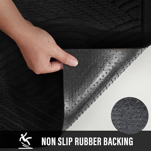 HIYARD Sturdy Front Door Mat, Absorbent Muddy Dirt Resist Welcome Door Mats Outdoor Indoor, Stain and Fade Resistant, Non-Slip Backing Entry Mat Low Profile Doormat for Entryway, 36×24, Black - Image 3