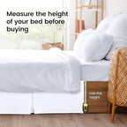 King Size Pleated Bed Skirt, Hides Under-Bed Storage 16 Inch Drop, White - Image 5