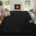 PLHXFR 6x9 Area Rugs Living Room: Fluffy Bedroom Rug Shag Carpet Black by PLHXFRSoftAreaRugs