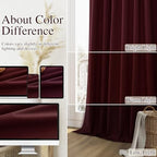 Guken Extra Long 100% Blackout Burgundy Linen Curtains 108 Inches - Image 7
