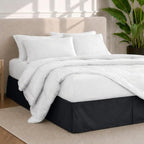 Bare Home Bed Skirt 15-Inch Drop 1800 Ultra-Soft (Full, Black) - Image 2