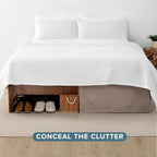 Bare Home Bed Skirt 15-Inch Drop 1800 Ultra-Soft (Cal King, Taupe) - Image 4