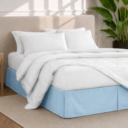Bare Home Bed Skirt 15-Inch Drop 1800 Ultra-Soft (Twin, Light Blue) - Image 2