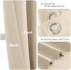 MIULEE Blackout Curtains for Bedroom 2 Panels 50 x 84 Inch Long Cream Beige - Image 4