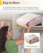 RELEANY Washable Area Rug, Square 7'x7', Pink - Image 4