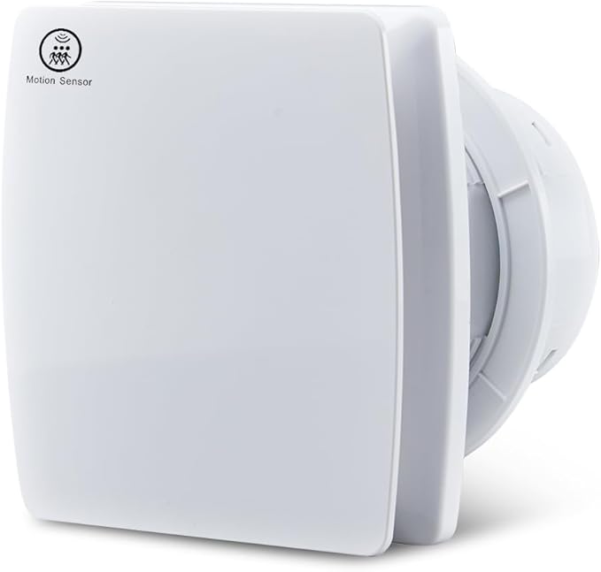 Hehou 5.9 Inch Bathroom Exhaust Automatic Fan Low Noise Window Wall Mount Vent Fan with Motion Sensor for Bathroom Kitchen Garage
