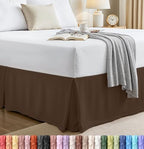 Full Size Pleated Bed Skirt, Hides Under-Bed Storage 16 Inch Drop, Brown by UTOPIABEDDING