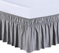 MEILA Wrap Around Elastic Bed Skirt for Twin & Full Beds, 24" Drop, Grey by MEILA