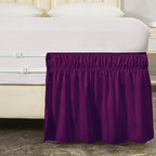 MEILA Wrap Around Elastic Bed Skirt for Twin & Full Beds, 24" Drop, Purple - Image 6
