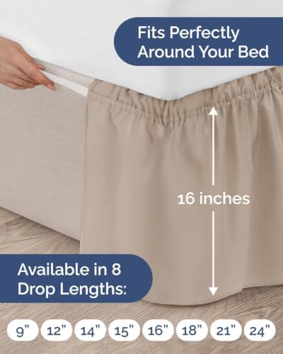 CGK Wrap Around Bed Skirt - College Dorm Room - 16" Inch, Twin/Twin XL - Image 4
