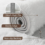 8x10 Extra Large White Fluffy Area Rug Non-Slip for Living Room Bedroom - Image 6