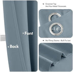 MIULEE Blackout Curtains for Bedroom 2 Panel 40 x 45 Inch Long Greyish Blue - Image 4