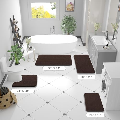 OLANLY Bathroom Rugs 36x24, Extra Soft Absorbent Chenille Bath Rugs - Image 2