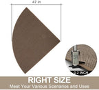 SUMLANS Fan Shaped Kitchen Mat 1 PCS, Cushioned Non Slip Rugs for Kitchen Floor, Absorbent Runner Comfort Standing Mats Washable for Kitchen, Office, Home (Brown, Radius 47") - Image 2