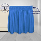 PureFit Wrap Around Ruffled Bed Skirt, Blue, Queen/King - 22" Drop - Image 4