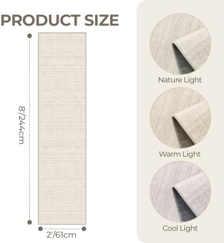 2x8 Runner Rug Non Slip,Washable Hallway Runner Rug,Beige - Image 2