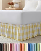 CGK Wrap Around Dust Ruffle Bed Skirt - Queen Size, 15" Inch, Yellow by CGKUnlimited