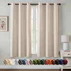 MIULEE Blackout Curtains for Bedroom 2 Panels 40 x 45 Inch Long Champagne by MIULEE