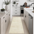 2x5 Washable Runner Rug：Modern Abstract Kitchen Soft Carpet Beige by FXRHLP