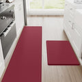 StepRite Kitchen Mats for Floor, 2-Piece Anti-Fatigue Rugs, Burgundy by Bringcushiontoyourlife