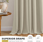 MIULEE Blackout Curtains for Bedroom 2 Panels 40 x 84 Inch Long Sand - Image 5
