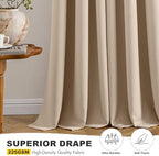 MIULEE Blackout Curtains for Bedroom 2 Panels 40 x 54 Inch Long Beige - Image 5