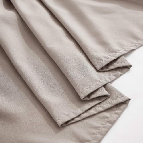 MEILA Wrap Around Elastic Bed Skirt for Queen & King Beds, 12" Drop, Taupe - Image 6