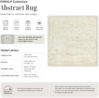 Area Rug Living Room: 4x4 Modern Washable Indoor Soft Carpet Beige - Image 2