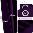 MIULEE Blackout Curtains for Bedroom 2 Panel 40 x 84 Inch Long Royal Purple - Image 4
