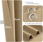 MIULEE Blackout Curtains for Bedroom 2 Panels 40 x 45 Inch Long Taupe Brown - Image 4