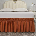 MEILA Wrap Around Elastic Bed Skirt for Twin & Full Beds, 16" Drop, Caramel - Image 5