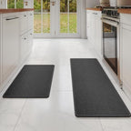 YDKGL Kitchen Mat Kitchen Rugs Sets of 2 PCS Non Slip Black 17"x30"+17"x59" by YDKGL