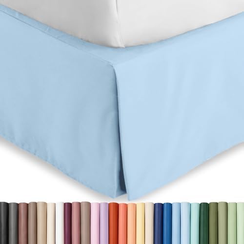 Bare Home Bed Skirt 15-Inch Drop 1800 Ultra-Soft (Twin, Light Blue) by BareHome