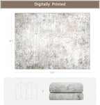 Beige Grey Washable Rugs 9x12 Area Rugs for Living Room,Bedroom,Dining Room - Image 2