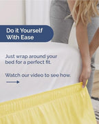 Wrap Around Dust Ruffle Bed Skirt - College Dorm Room - Twin/Twin XL - Image 3