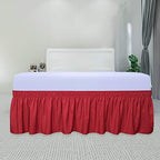PureFit Wrap Around Ruffled Bed Skirt, Red, Queen/King - 18" Drop - Image 2