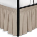 Wrap Around King Size Bed Skirt Split Corner 16" Drop-Elastic Dust Ruffle by Biscaynebay
